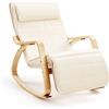 Hom&Com - Ergonomica Sedia a Dondolo - Con Poggiapiedi, Fauteuil Relax da Interno, Ideale per Mamma Allattamento, Salotto e Camera da Letto - 160 kg (Beige)