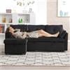 Goeria Divano Multi-Funzionale con Letto di Archiviazione, Chaise Longue Interchangeable, Divano Sezionale con Sedili di Stoccaggio a Forma di L Modulare