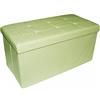 Russo Tessuti Panca Cassapanca Contenitore Baule Ecopelle Seduta Puff Arredo Salotto Divano-Verde Chiaro