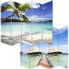 Mendler Paravento divisore Doppia Immagine separè Decorativo 5 Pannelli M69-180x200cm Spiaggia