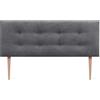 DHOME Testiera in Similpelle o Tessuto AQUALINE Pro con 2 file di Bottoni e Gambe Testiera Imbottita per Letto di Lusso (Tessuto Grigio Cenere, 145x105cm (Letti 120/135/140))