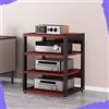 IMUNKT 3 4 5 Livelli Mobile Componenti Stereo, HiFi Rack Audio AV Tower Media Stand, Rack Amplificatore Supporto Per Giradischi, Regolabile Mobiletto Portaoggetti, Legno & Metallo(Teak,4 Tier-50X40X69
