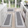 HEBE RUGS Hebe Set di 3 tappeti da cucina con passatoia antiscivolo, tappetini da cucina lavabili per pavimento a pelo basso ingresso zerbino tappeto runner tappeti per corridoi cucina lavanderia