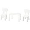 Ikea Mammut - Tavolo per bambini, per esterni, con 2 sedie, colore: Bianco