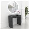 VE.CA.s.r.l. - Tavolo Consolle Allungabile Venere - In Legno Nobilitato - Con Gambe Perimetrali - Dimensioni: 90x40 cm - Altezza: 77 cm - Fino a 300 cm - Capienza 16 Persone - Colore: Marmo Nero