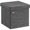 Casaria Deuba Dynamic24 - Sgabello 38 x 38 x 38 cm, Colori Assortiti, Leinenoptik Dunkelgrau, 38x38x38cm