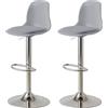 XUEGW Set moderno di sgabelli da bar (2 pezzi), sgabelli girelli regolabili in altezza con schienale e poggiapiedi, per isole cucina e home bar