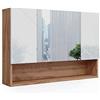 Vicco Specchio contenitore bagno Irma Bianco lucido/Rovere 80.1x55 cm