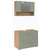 Vicco Set di mobili da bagno Irma, Verde salvia, 80 cm, composto da specchio da bagno e mobile sottolavabo