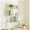 [en.casa] Scaffale da Parete a 3 Ripiani Scaffale Pensile Mensola da Muro Salvaspazio 100 x 80 x 21 cm per Soggiorno Cucina Bagno Ufficio - Bianco