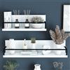 [en.casa] Set di 2 Mensole da Parete in Larghezze Diverse Consolle da Muro Piani con Telaio Anticaduta Librerie Pensili - Bianco/Nero
