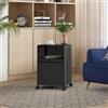 [en.casa] Mobile Contenitore in Acciaio con Rotelle Organizzatore da Ufficio Comodino con Cassetto e Vano Portaoggetti Scomparto Aperto per Studio Ingresso 54x40x36 cm - Nero