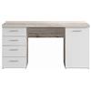 AVANTI TRENDSTORE - Feena - Scrivania composta da 4 cassetti ed 1 anta a battente laterale. Disponibile in 3 colori. Dimensioni LAP 145x76,3x60 cm (quercia sabbia/bianco)