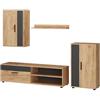 Vicco Parete attrezzata Berno, Rovere dorato/antracite,