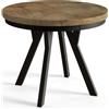 AlpiMeble Tavolo da Pranzo Rotondo Allungabile EVO - Tavolo Sala da Pranzo Allungabile - Piano in laminato da 36 mm - Gambe Solide - Diametro da 80 cm a 130 cm Lefkas