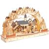 Brubaker Arco di Candele 3D - Grande Villaggio di Natale - Luci di Natale LED in Legno Naturale - 27 x 45 x 12 cm - Decorazione Natalizia Dipinta a Mano per Tavolo e Davanzale