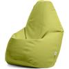 Avalon - Puff Poltrona Sacco Grande Jazz in Ecopelle Deluxe, Pouf Sacco di Qualità Sartoriale, Bean Bag per Sedersi Ergonomico, Pouf a Sacco Impermeabile, Made in Italy(80x125cm-Verde Mela)