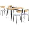 SoBuy Set Tavolo da Pranzo 5 Pezzi con 4 Sedie Comode, Tavolo da Cucina Compatto per Piccoli Spazi, Tavolo con Sedie Ideale per Sala da Cucina, Pranzo, Soggiorno, Balcone e Arredo Esterno OGT52-N
