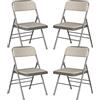 Wohenster Set di 4 sedie pieghevoli imbottite,colore beige/grigio a righe con struttura in metallo,sedia pieghevole in tessuto,sedia da campeggio,sedias da giardino Esterno Interno
