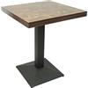 HUOLE Tavolo Rettangolare Rustico Industriale in MDF e Metallo - Cucina e Bar, Tavolino Tondo in Legno - 60 * 60 * 75cm-B