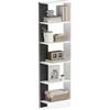 HOMCOM Mobiletto Scaffale Stretto a 5 Ripiani, Scaffale Portaoggetti Salvaspazio Moderno in Legno, Libreria per Bagno, Soggiorno, Camera da Letto, Studio e Ufficio, 45x21x170 cm, Bianco e Nero