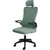 Mswborml Rimovibile Fodera per Sedie da Ufficio con Copri Poggiatesta, Ergonomica Coprisedia per Sedia da Ufficio, Universale Copertura Elasticizzata per Sedia da Gaming, Coprisedie da Gaming,F