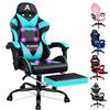 ALFORDSON Sedia Gaming Massaggiante, Sedia Professionale Gamer con Poggiatesta e Cuscino Lombare, Ergonomico Poltrona da Ufficio Schienale Regolabile 90-150°, Portata 180 kg, Similpelle(Ciana)