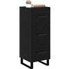 vidaXL Credenza con cassetto Rovere Nero 34,5 x 34 x 90 cm, Mobile Sideboard Rustico, Unità di Stoccaggio Rectangolare, Mobili in Legno Resistenti, Organizzazione Multiuso