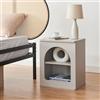 [en.casa] Comodino con Ripiano e 2 Vani Portaoggetti Mobiletto Contenitore Armadietto 48 x 40 x 30 cm per Camera da Letto Soggiorno Ingresso - Grigio
