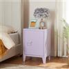 [en.casa] Comodino in Acciaio con Scomparto Chiuso con Anta Tavolino Laterale da Divano Mobiletto Notturno da Letto Tavolino Basso da Ingresso 57 x 40 x 30 cm Viola