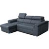 Robin Inspire Divano Angolare Modulare 3 Posti - Divano Letto a L Sinistro - Contenitore, 3 Poggiatesta Regolabili - per Soggiorno Moderno - 247 cm Silver Grigio