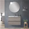 Inbagno Mobile Bagno Sospeso 100 Cm In Legno Grigio Cemento Con 2 Cassetti, Lavabo Integrato - Design Moderno E Funzionale Leda
