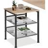 tectake® Tavolino Salotto Versatile 40,5x40x50,5cm, Tavolino da Salotto o Comodino 3 Ripiani, per Soggiorno, Ingresso, Divano, Camera da Letto, Ideale Libri e Vinili, Stile Industriale - Legno Chiaro