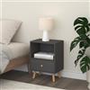 [en.casa] Comodino Moderno con Cassetto 54 x 40 x 30 cm Grigio Scuro