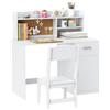 AIYAPLAY Set Scrivania e Sedia per Bambini con Armadietto 3-12 Anni Bianco | Ripiani, Cassetto, Bacheca, Set Tavolo e Sedia per Bambini, Banco Scuola, Ragazzi, in Legno, Cameretta, Sala Studio, Bambina