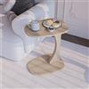 sugodesign Tavolino da salotto con ruote, piccolo tavolino a forma di C in stile Rovere affumicato, piccolo tavolino da salotto ideale per computer portatili, tazze - Norma