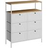 Vicco Cassettiera Belaro, Bianco, 80 x 95 cm 6 cassetti, adatto per riporre utensili da cucina e stoviglie