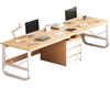 WLSQEU Scrivania Doppia Postazione per Computer e Gaming con 3 Cassetti - per 2 Persone - da Ufficio Domestico (Wood Color, 240cm)