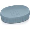 Inbagno Porta Sapone da appoggio Turchese Cobalto, piattino in Ceramica, Linea Cup