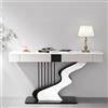 BRCYKRWY Moderno tavolo consolle da ingresso Consolle Moderna in Ferro Piano in Finto Marmo Bianco e Cornice Dorata,per soggiorno/corridoio/camera da letto(Black,100cm/39.4)