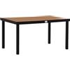 Outsunny Tavolo da Giardino per 6 Persone in Alluminio, Tavolo da Esterno in Plastica per Terrazzo e Balcone, Nero e Color Legno