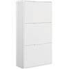 AVANTI TRENDSTORE - Paciano - Scarpiera in legno laminato nel colore bianco lucido con 3 vani a ribalta. Dimensioni LAP ca. 65x119,4x24,8cm