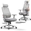 Newtral MAGICH-PRO Sedia Ufficio Ergonomica con Poggiapiedi, Sedia Scrivania Poltrona Bracciolo Poggiatesta Regolabile, Ergonomic Office Chair Oscillazione 96-136° (MAGICH-PRO, Grigio)