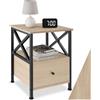 tectake 801114 Comodino Falkirk, 2 ripiani, Cassetto