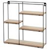 AKTIVE Max Home Scaffale da parete, 40x40x10 cm, Max 4 kg, Con 4 ripiani in legno, Struttura in metallo nero, Stile industriale, Decorativo, Soggiorno, Camera da letto, Minimalista (18465)