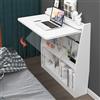 Generic Scrivania da parete con cassetto portaoggetti e ripiani, scrivania pieghevole in legno per computer, casa, ufficio, camera da letto, soluzione salvaspazio