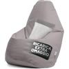 Avalon - Puff Poltrona Sacco Grande Jazz in Ecopelle Deluxe, Pouf Sacco di Qualità Sartoriale, Bean Bag per Sedersi Ergonomico, Pouf a Sacco Impermeabile, Made in Italy(80x125cm- Grigio chiaro)
