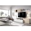 CAESAROO Parete attrezzata porta Tv 201 cm Marylin Bianco lucido e Rovere Naturale - Bianco e Naturale