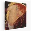 BKstuff Quadro Stampa su Tela Canvas Quadro opere di Gustav Klimt Donne da Appendere Arredamento (30x30cm, Danaë, Gustav Klimt)