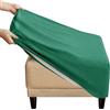 QOEUIUJ Copri Pouf Quadrato 50x50 80x80 40x40 60x60 100x100 90x90 110x110 Fodera Poggiapiedi Elastico in Tessuto Jacquard, Cover/Copertura/Protettiva for Ottomana(Erba verde,24/60cm)